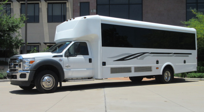Executive Shuttle Limo Party Bus White