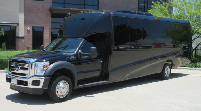 Executive Shuttle Limo Party Bus Black 2
