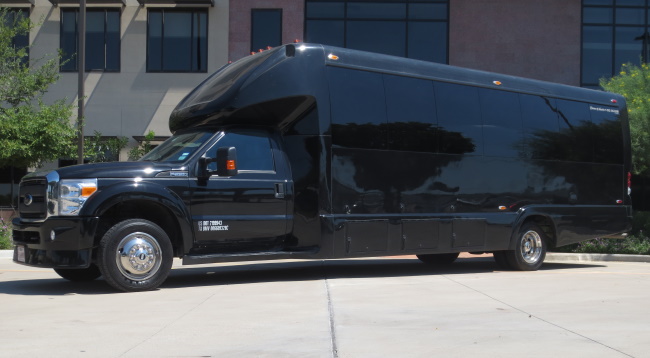 Executive Shuttle Limo Party Bus Jet Black